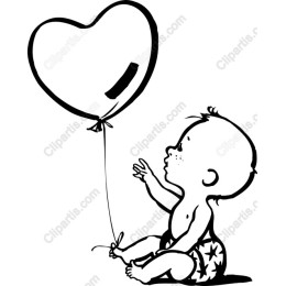 Heartfelt Innocence - Adorable Baby with Heart Balloon