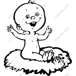 Cheerful Baby in Nest