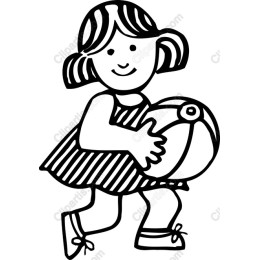 Cheerful Girl Playing with Beach Ball