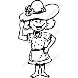 Cheerful Girl in Hat
