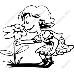 Girl Smelling Flower