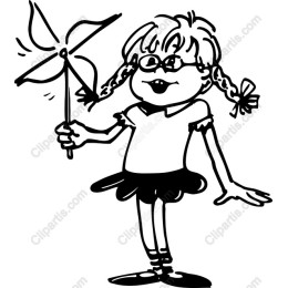 Charming Girl with Pinwheel
