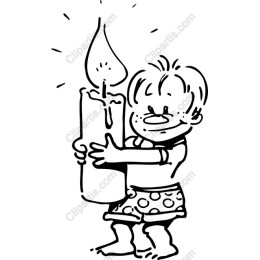 Cheerful Child Holding Candle
