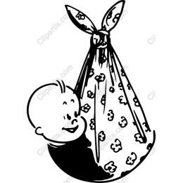Cheerful Baby in Pouch
