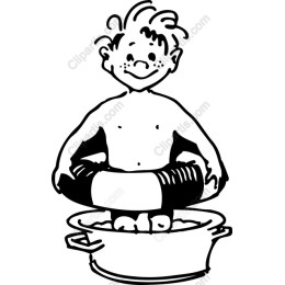 Cheerful Child in Pot