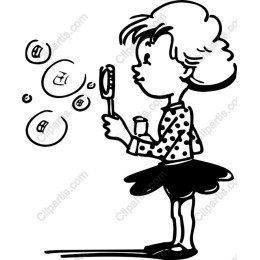 Joyful Childhood - Girl Blowing Bubbles