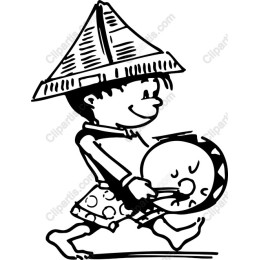 Joyful Child Playing Drum
