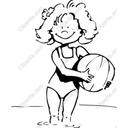 Cheerful Girl with Beach Ball