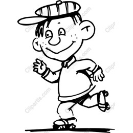 Cheerful Boy Skating