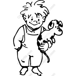Whimsical Boy and Puppy
