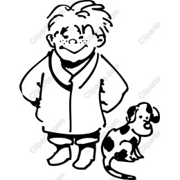 Cheerful Child and Dog