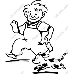 Joyful Child and Puppy