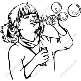 Joyful Child Blowing Bubbles