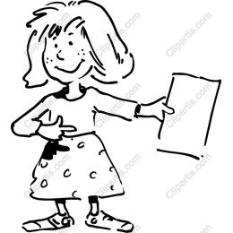 Cheerful Girl Holding Paper