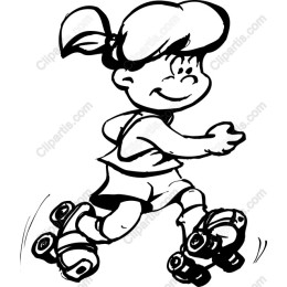 Cheerful Roller Skating Girl
