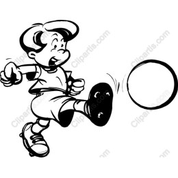 Playful Boy Kicking a Ball