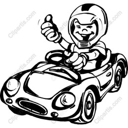 Cheerful Race Car Driver