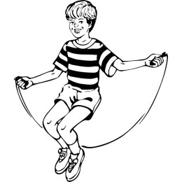 Joyful Boy Jumping Rope