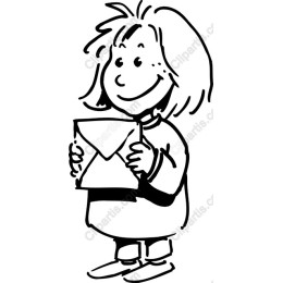 Joyful Child Holding Envelope