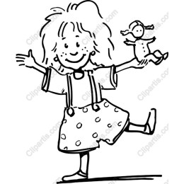Joyful Girl with Doll