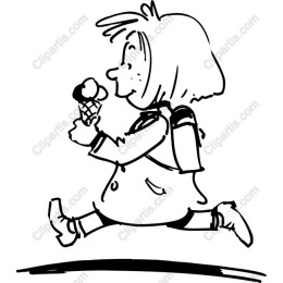 Joyful Girl with Ice Cream