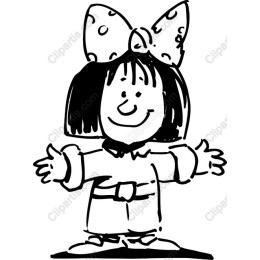 Cheerful Girl with Polka-Dot Bow