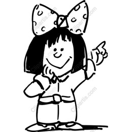 Cheerful Girl with Polka Dot Bow