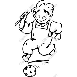 Playful Child Kicking Soccer Ball
