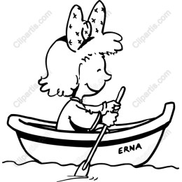 Charming Girl Rowing Boat
