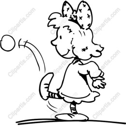 Joyful Girl Playing with a Ball