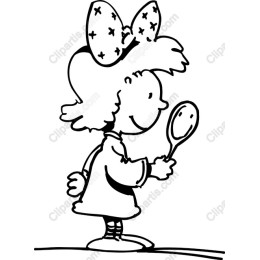 Cheerful Girl with Mirror