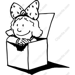 Cheerful Girl Peeking from Box