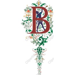 Ornate Letter B Floral