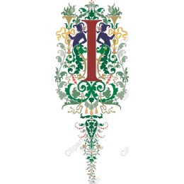 Elegantly ed Ornate Letter 'I'