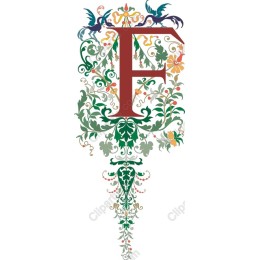 Ornate Floral Letter F