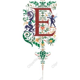 E Floral Monogram