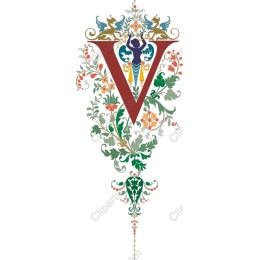 Floral Elegance: Letter V