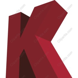 Stylish 3D Letter K