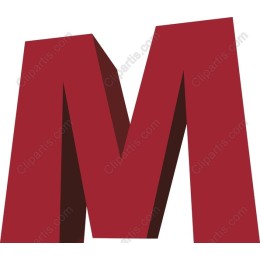 Maroon 3D Letter M
