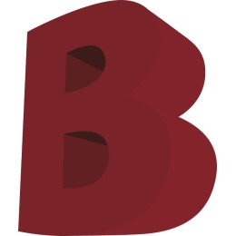 Elegant 3D Letter B in Burgundy