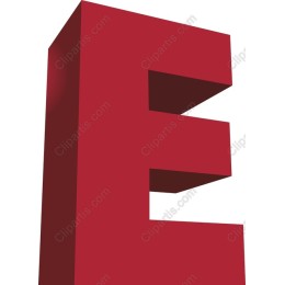 3D Red Letter E