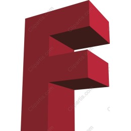 3D Bold Letter F