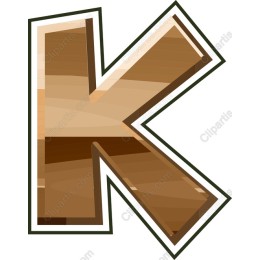  Letter K - Wood-Textured Glyph