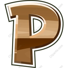 3D Wooden Letter P