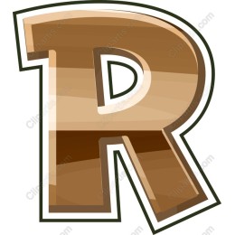 3D Wooden Letter R