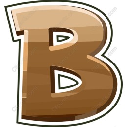 3D Wooden Letter B