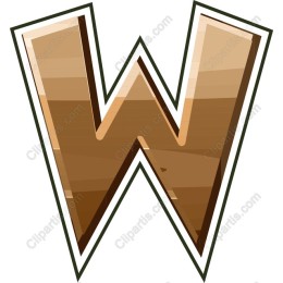 Wooden Letter W