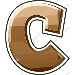 Stylish Wood Textured Letter C