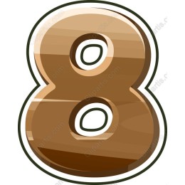 Wood Textured Number 8