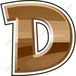 Elegant Wooden Letter D